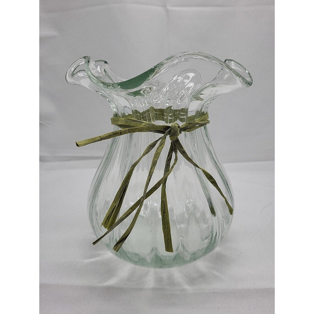 Blown Glass Vase Green Hue
